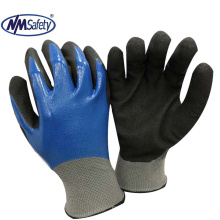 NMSAFETY 13 gauge anti water and oil use full coated nitrile work gloves